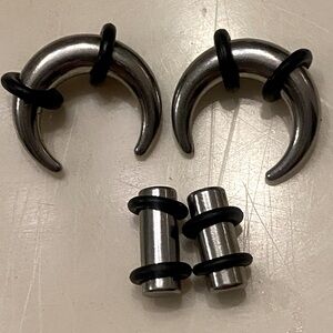 Steel Plug and Pincher set with “O” Rings - 6 Gauge